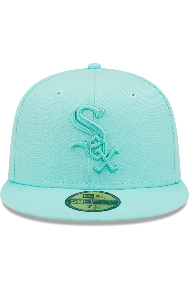 New Era Men's New Era Turquoise Chicago White Sox Icon Color Pack 59FIFTY Fitted Hat, Alternate, color, 