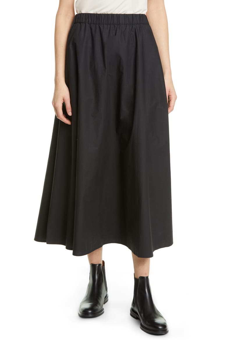 Organic Cotton Circle Skirt (Nordstrom Exclusive), Alternate, color, BLACK