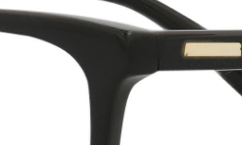 Alexander Mcqueen Mcqueen 52mm Rectangular Optical Glasses In Black Black Transparent