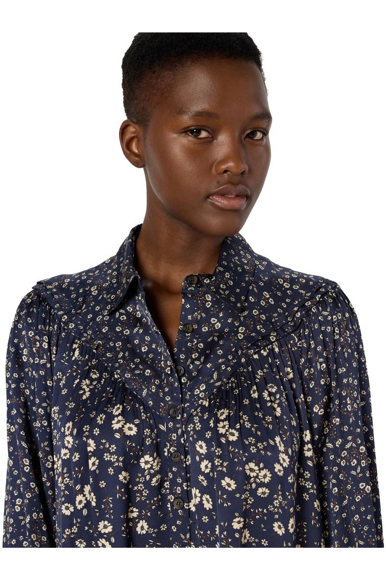Leana Printed Shirt Dress, Alternate, color, Navy Blue
