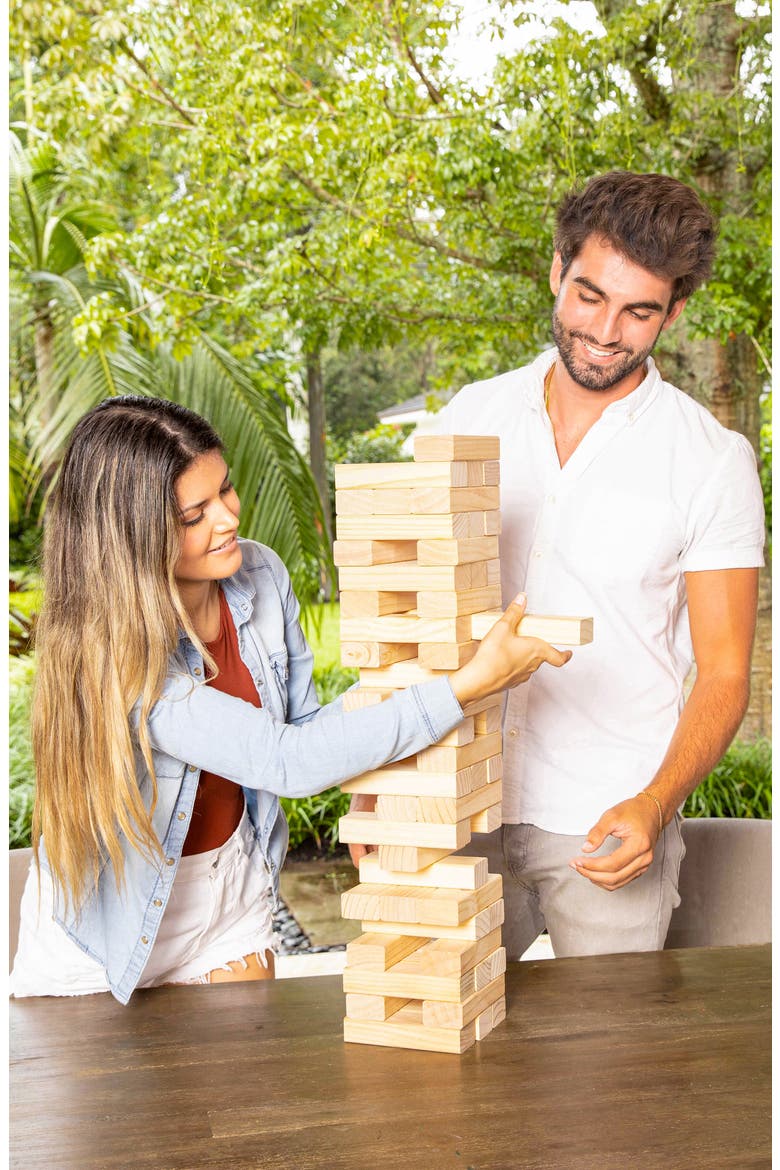 Stars & Stripes Giant Wooden Tower Game, Alternate, color, WOOD