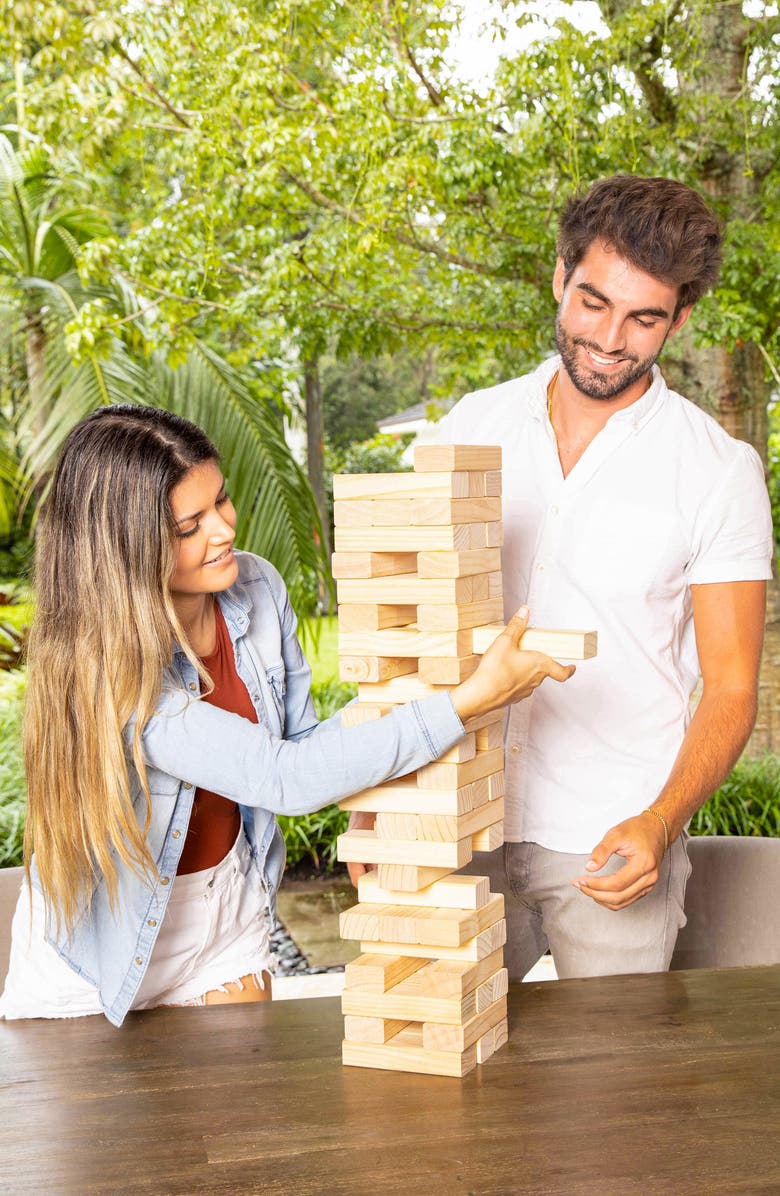 POOLCANDY Stars & Stripes Giant Wooden Tower Game, Alternate, color, Wood