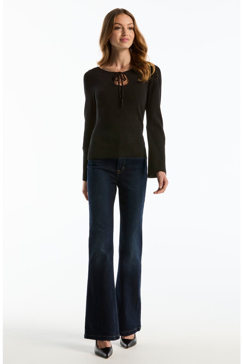 Wide Neck Keyhole Sweater, Alternate, color, BLACK