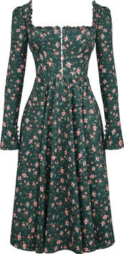 HOUSE OF CB Delia Long Sleeve Midi Cocktail Dress