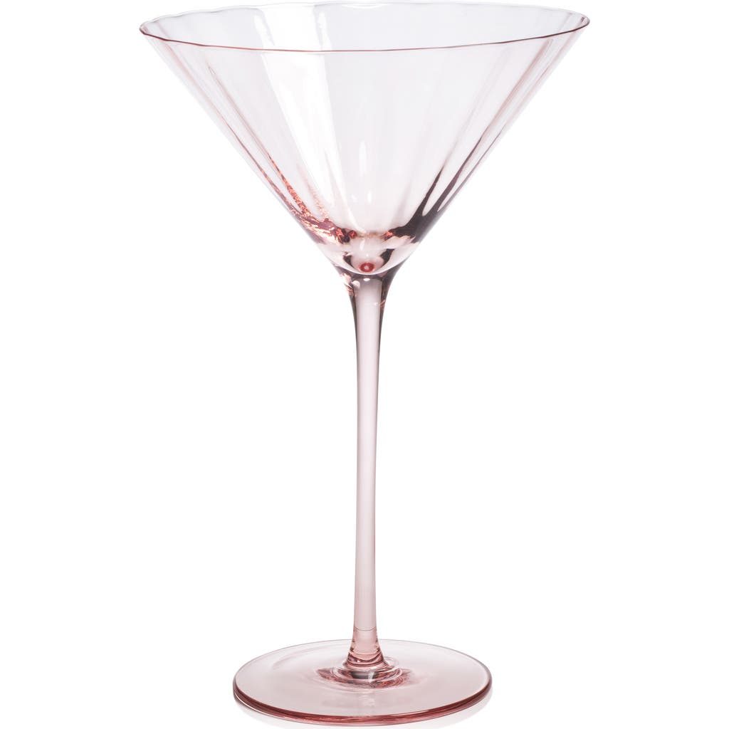 Zodax Malden Optic Set Of 4 Martini Glasses In Pink