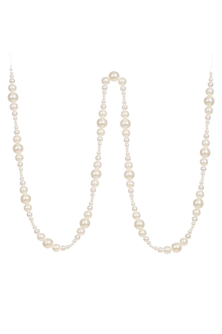 Pearl Ball Garland, Set of 6, Main, color, White