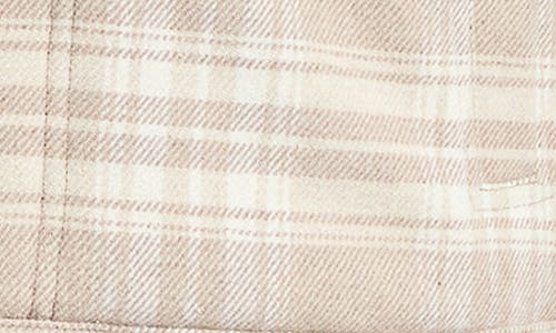Lucky Brand Plaid Faux Shearling Lined Trucker Jacket In Neutral