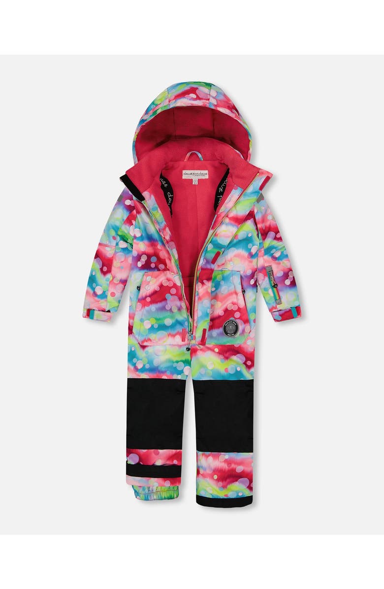 Deux par Deux Girl's One Piece Snowsuit Printed Multicolor Bubbles, Alternate, color, 