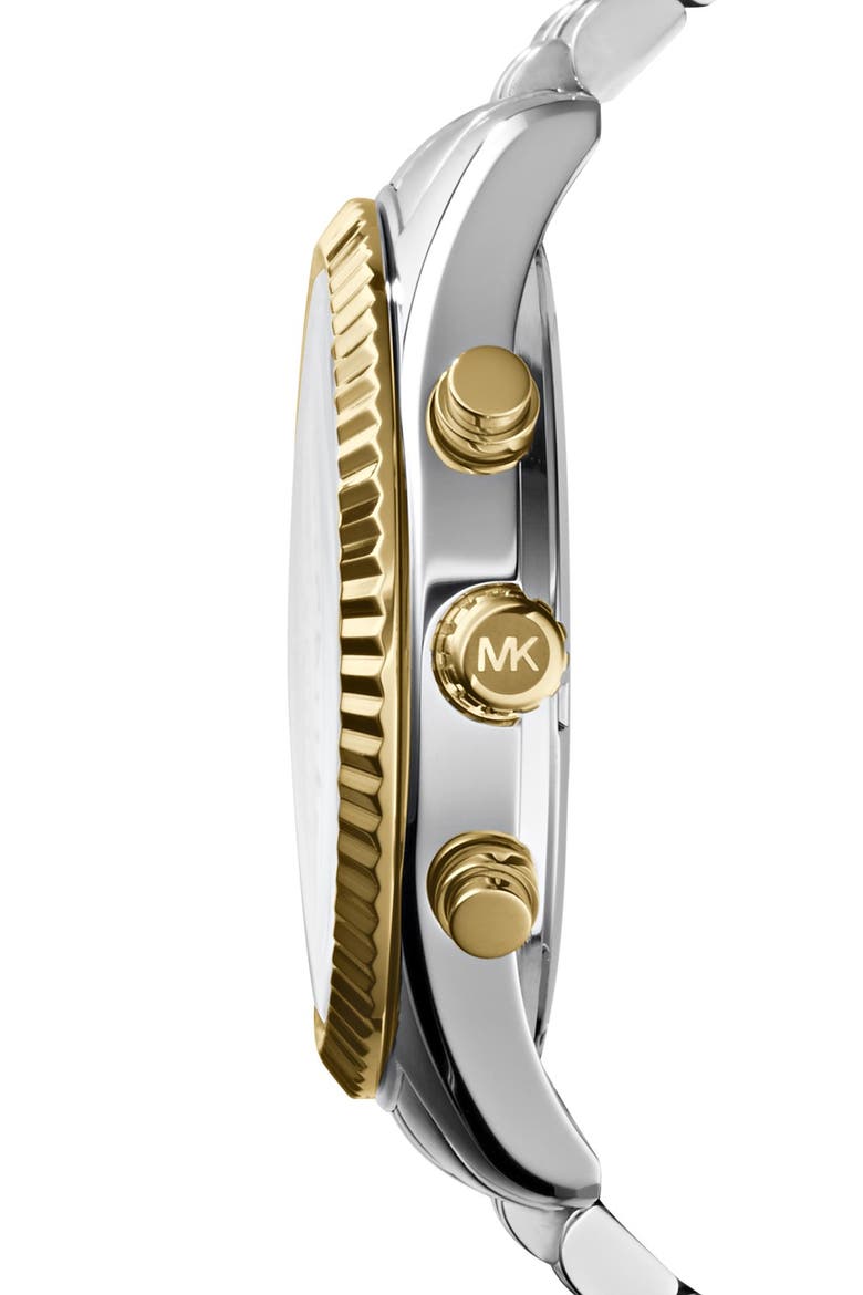Large Lexington Chronograph Bracelet Watch, 45mm, Alternate, color, SILVER/ GOLD