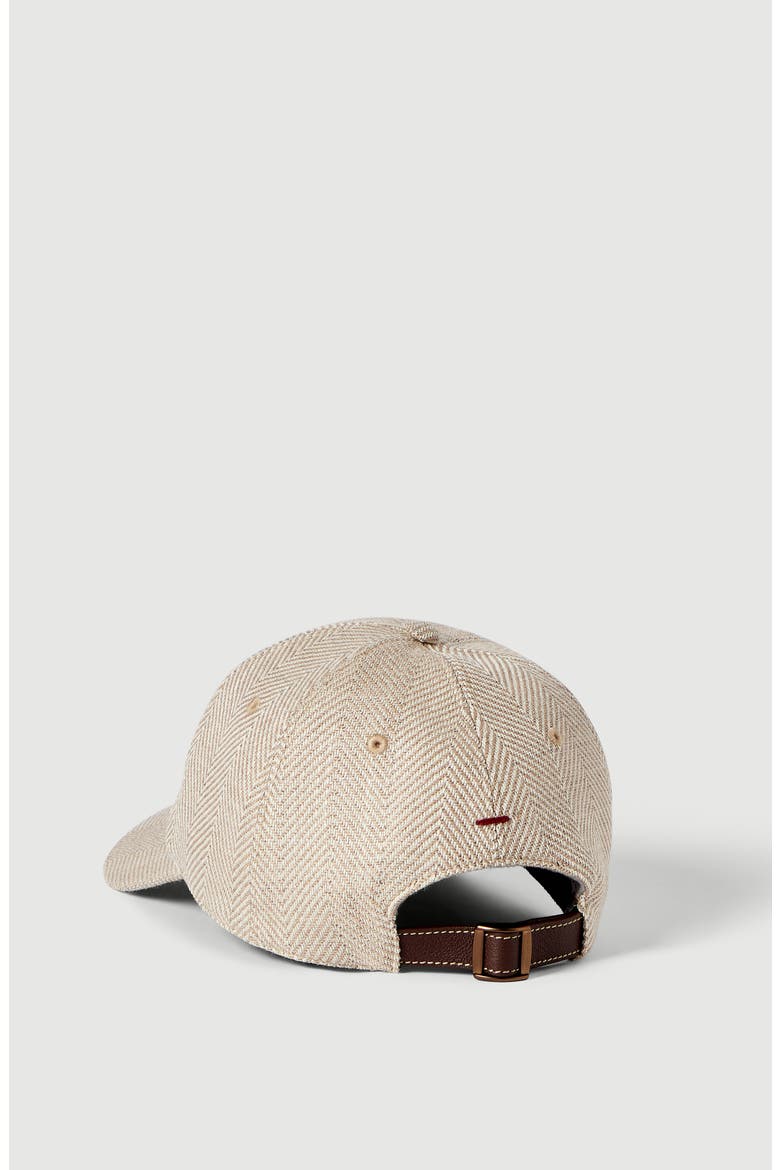 Alpaca, wool and silk chevron baseball cap with embroidered logo, Alternate, color, Grey