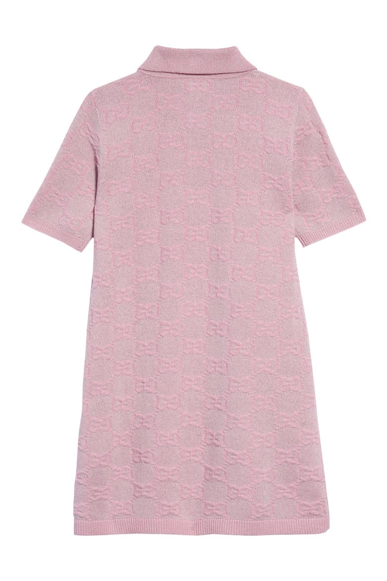 Metallic Logo Wool Blend Polo Dress, Alternate, color, PINK MULTICOLOR