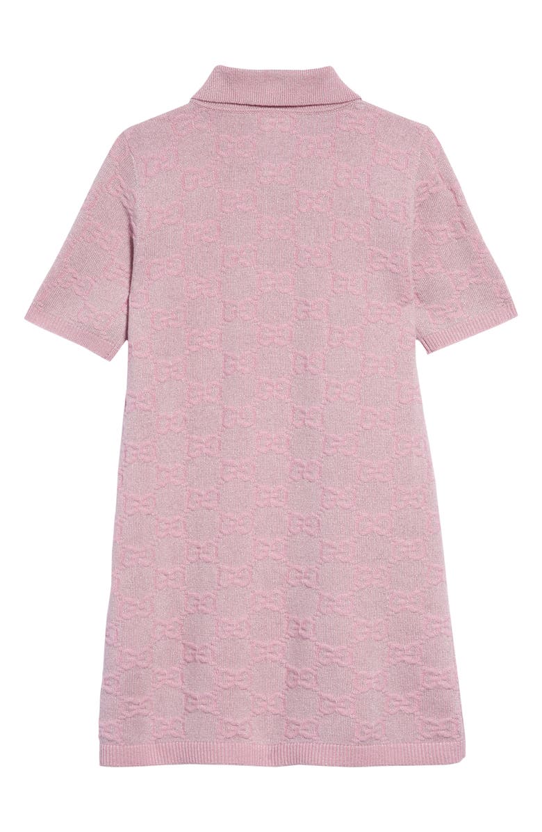 Gucci Metallic Logo Wool Blend Polo Dress, Alternate, color, 
