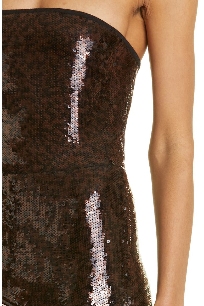 Sequin Strapless Jumpsuit, Alternate, color, NOIR