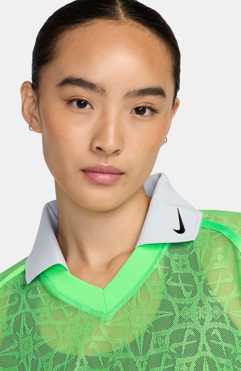 Nike Lace Jersey Crop Polo, Alternate, color, Green Strike/ Pure Platinum