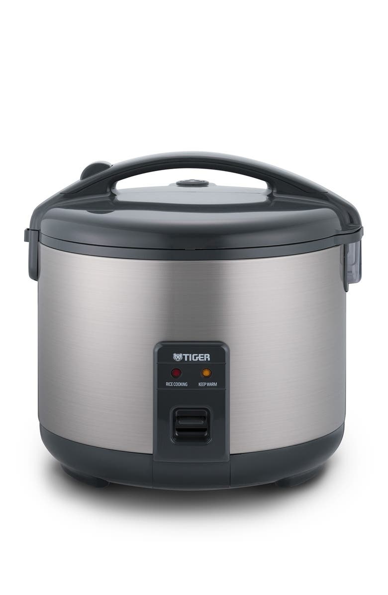 TIGER JNPS55U 3-Cup (Uncooked) Rice Cooker and Warmer, Stainless Steel Gray, Main, color, Stainless Steel
