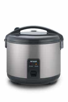 TIGER JNPS55U 3-Cup (Uncooked) Rice Cooker and Warmer, Stainless Steel Gray