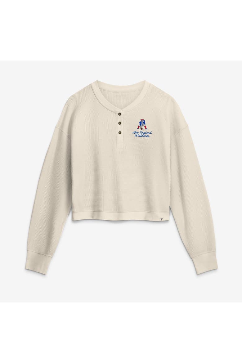 Women's Fanatics Cream New England Patriots Relaxed Cropped Long Sleeve Shirt, Main, color, Cream