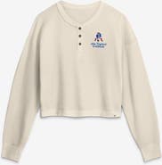 FANATICS Women's Fanatics Cream New England Patriots Relaxed Cropped Long Sleeve Shirt