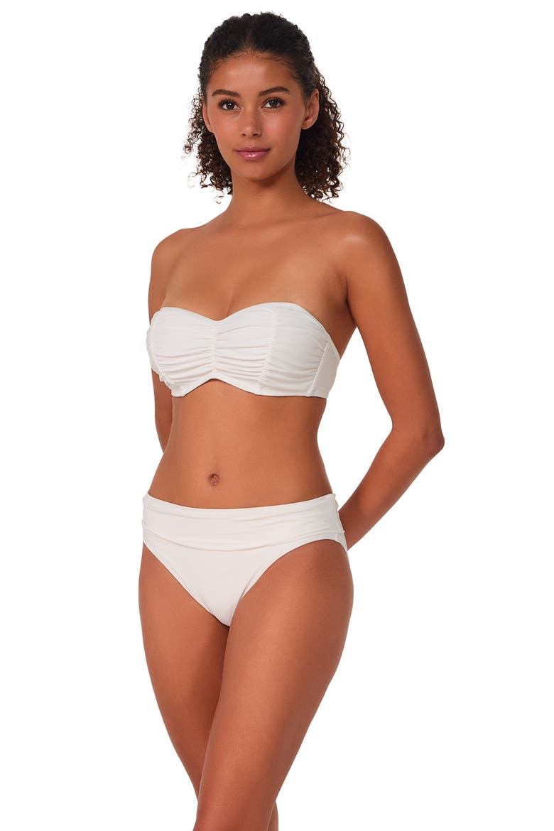 Loretta Bandeau Bikini Swimsuit Top - D Cup, Alternate, color, White Lily