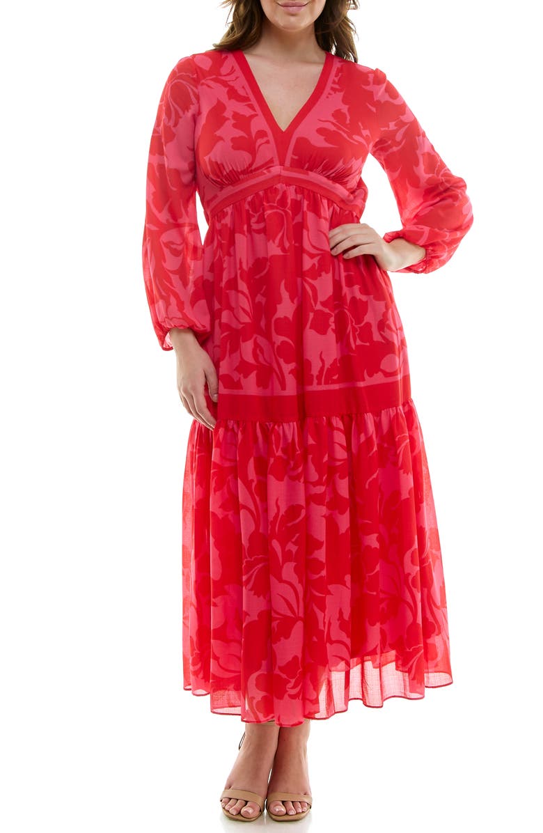 Taylor Dresses Long Sleeve Tiered Maxi Dress, Main, color, 