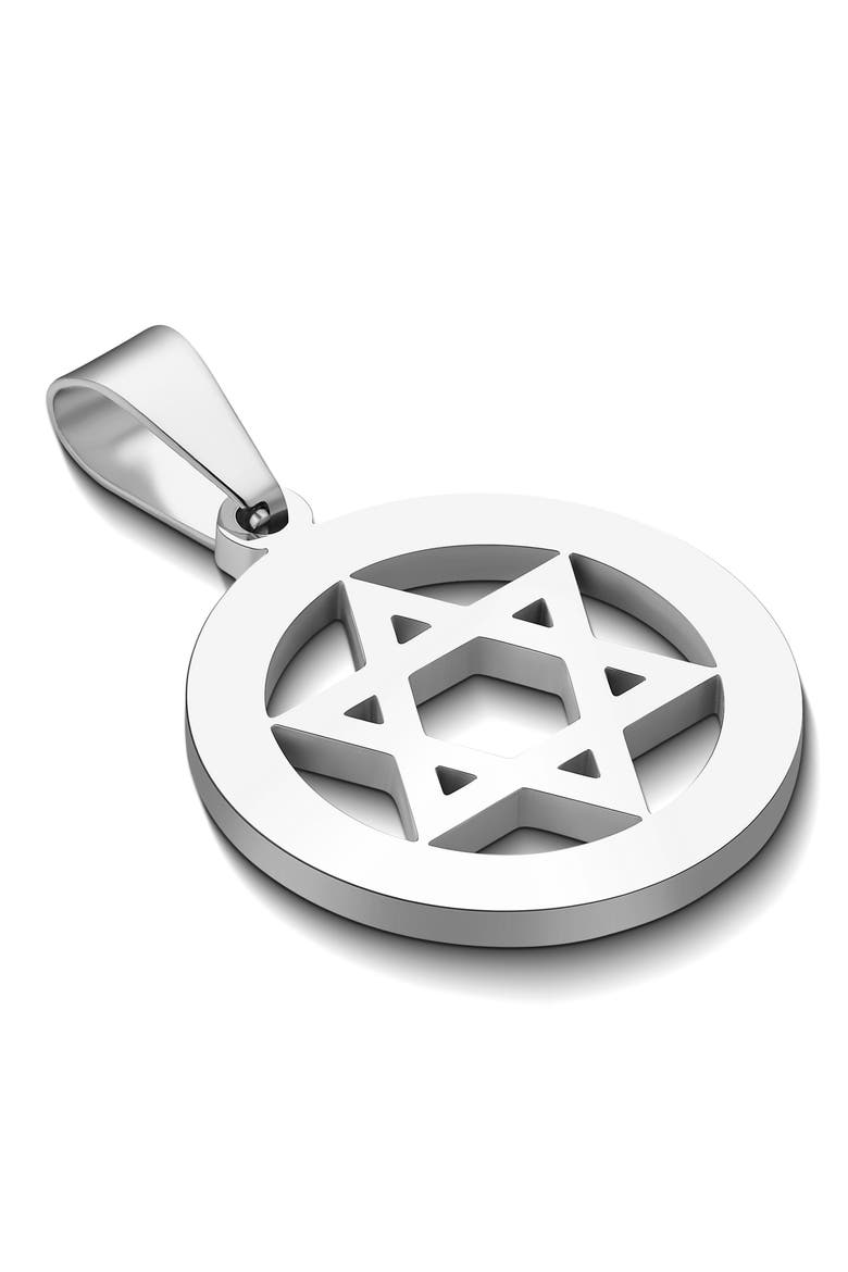 Star of David Pendant Necklace, Alternate, color, SILVER