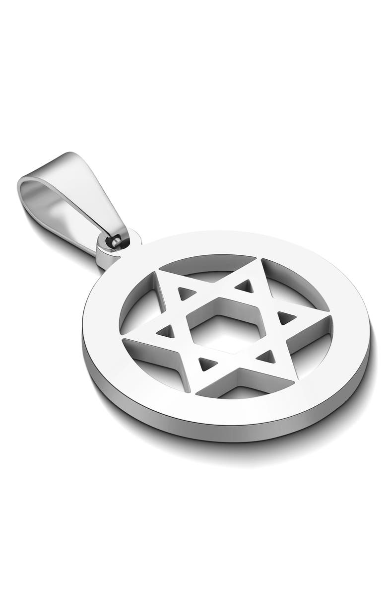 EDFORCE Star of David Pendant Necklace, Alternate, color, Silver