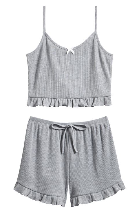 Kids' Ruffle Rib Camisole & Shorts Pajamas (Big Kid)