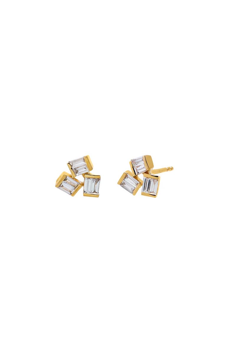 BY ADINA EDEN Lab Grown Diamond Baguette Cluster Stud Earring 14K, Main, color, 14K Gold