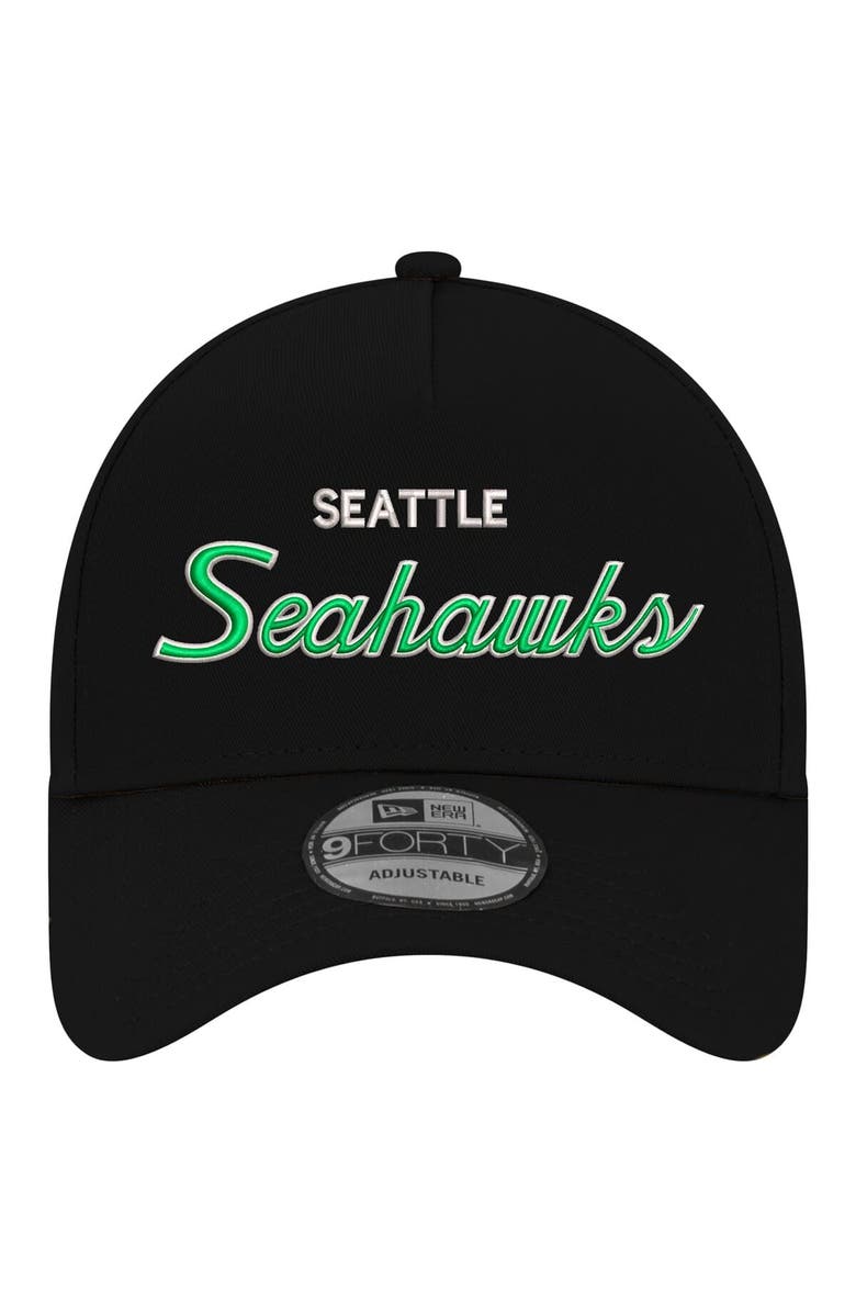 New Era Men's New Era Black Seattle Seahawks Smith 9FORTY Adjustable hat, Alternate, color, Black