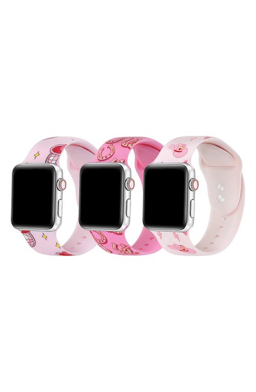 The Posh Tech Assorted 3-pack Printed Silicone Apple Watch® Watchbands In Pink Assorted
