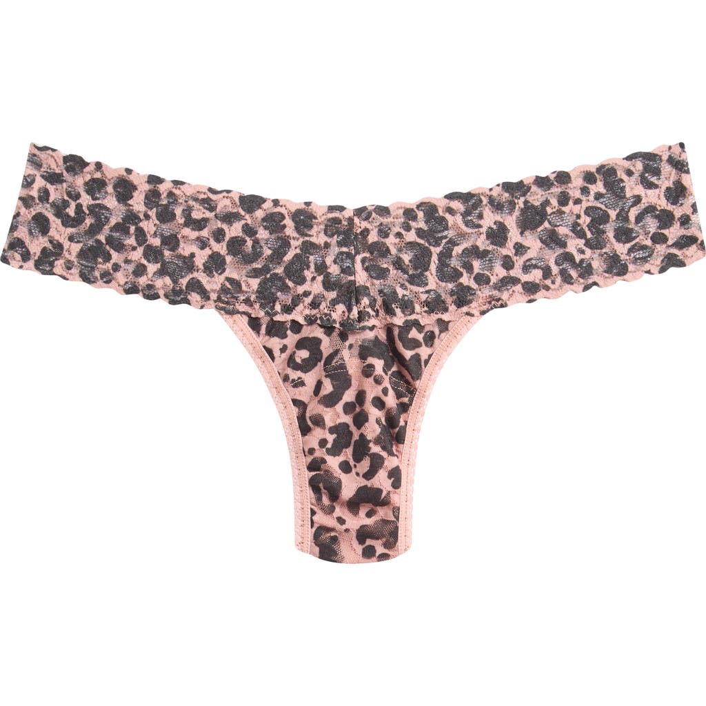 Hanky Panky Print Low Rise Thong In Animal Print