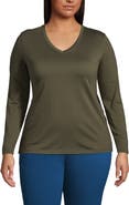 Lands' End Supima Cotton Long Sleeve V-Neck T-Shirt