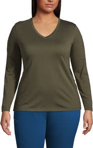 Lands' End Supima Cotton Long Sleeve V-Neck T-Shirt