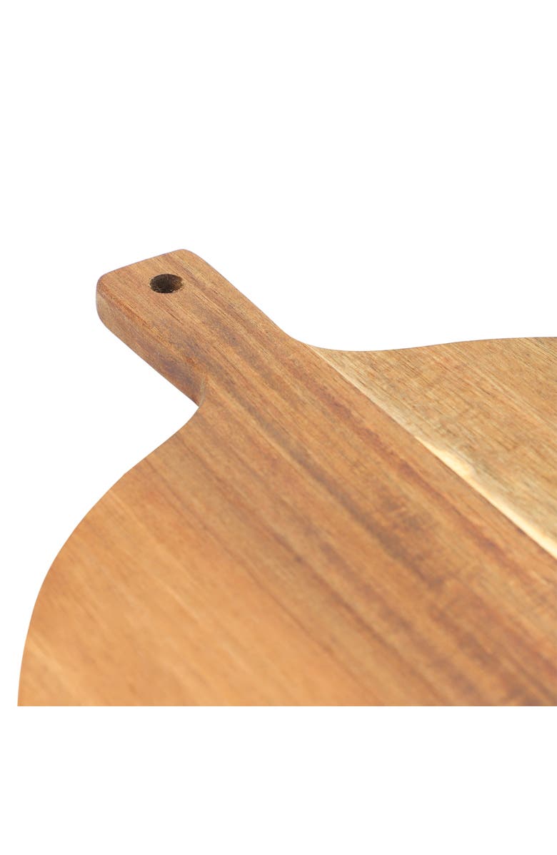 Megachef 12 Inch Acacia Wood Round Serving Board with Handle, Alternate, color, Acacia
