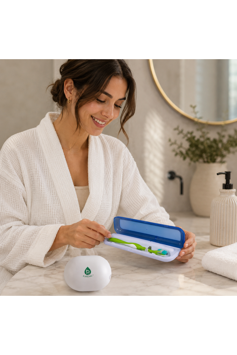 UV Toothbrush Sanitizer & Toothbrush Sterilizer Set, Alternate, color, White