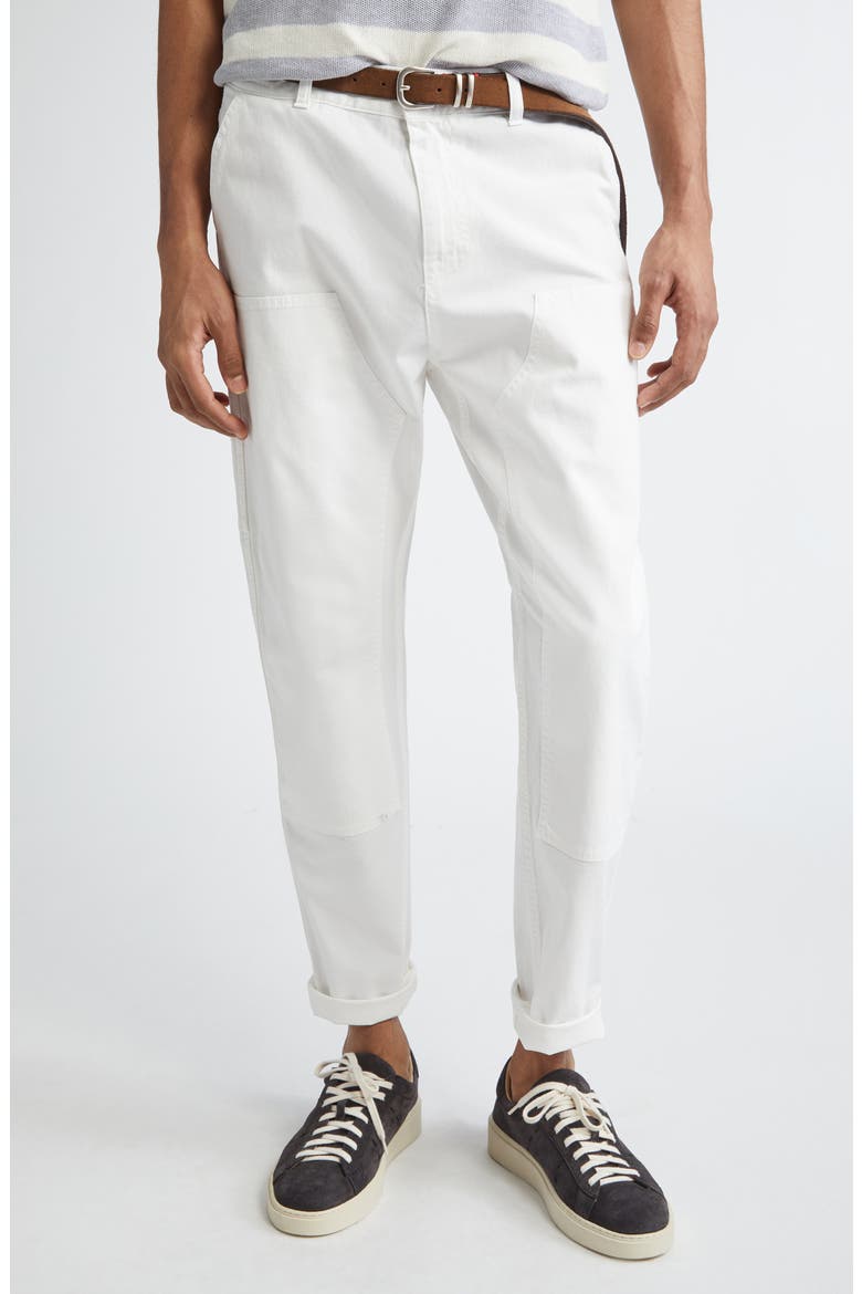 Stretch Cotton Carpenter Pants, Main, color, 01 WHITE