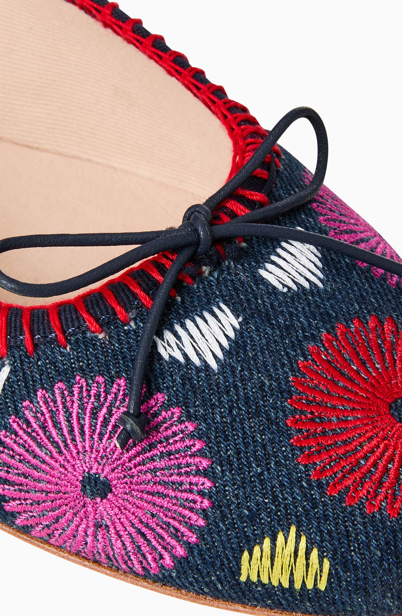 Jack Rogers Bettie Embroidered Flower Ballet Flat, Alternate, color, Blue Multi