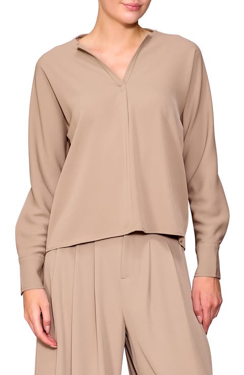 Crepe Split Front Top