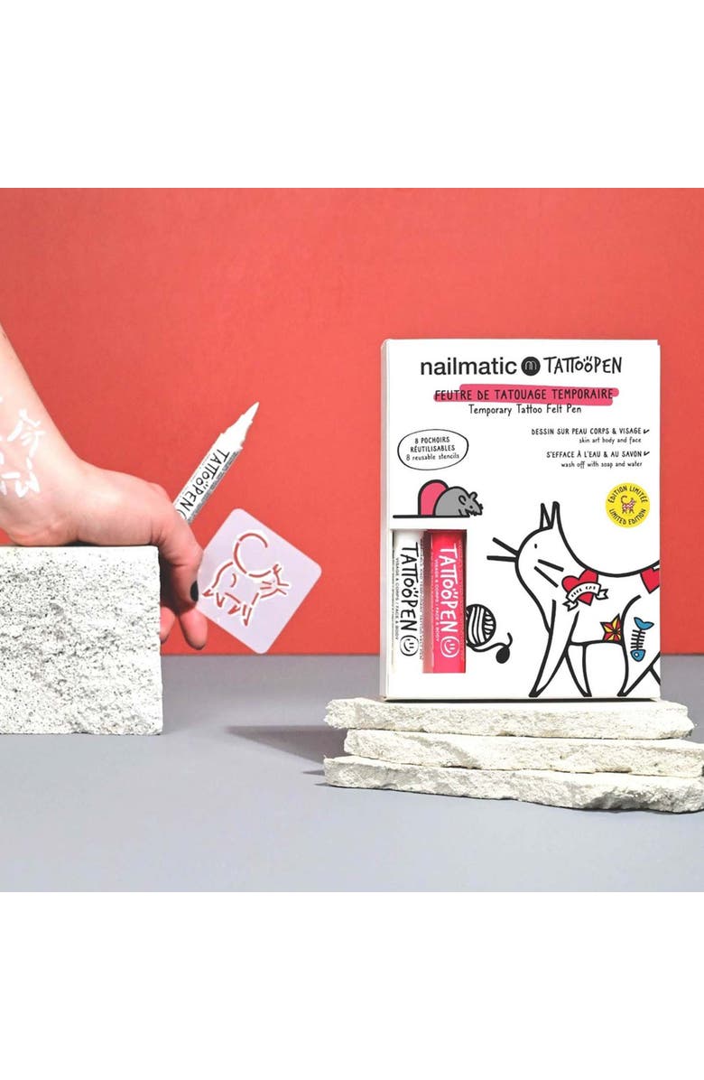 nailmatic Tattoo Pen Set For Kids, Alternate, color, Cat