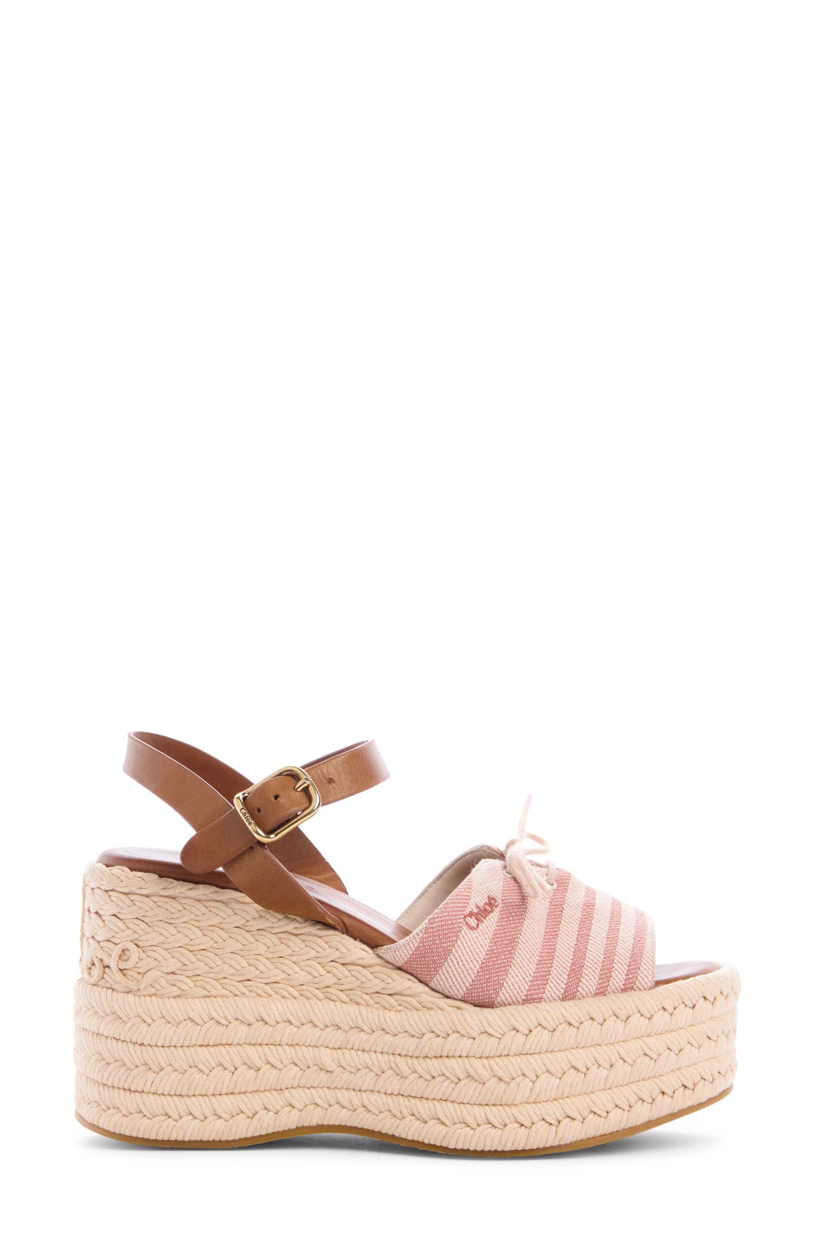 Chloé Isla Espadrille Platform Wedge Sandal, Alternate, color, Woodrose