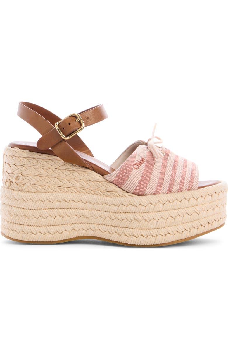 Chloé Isla Espadrille Platform Wedge Sandal, Alternate, color, Woodrose
