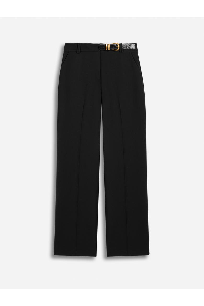 Belted Straight Leg Trousers, Main, color, Black