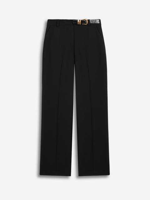 Belted Straight Leg Trousers