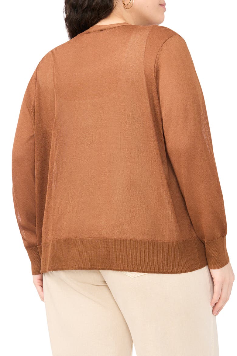 Tissue Knit Cardigan, Alternate, color, BROWN EARTH
