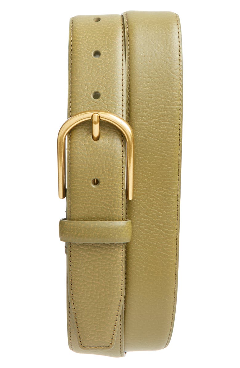 Nordstrom Maxwell Leather Belt, Main, color, Olive Dark