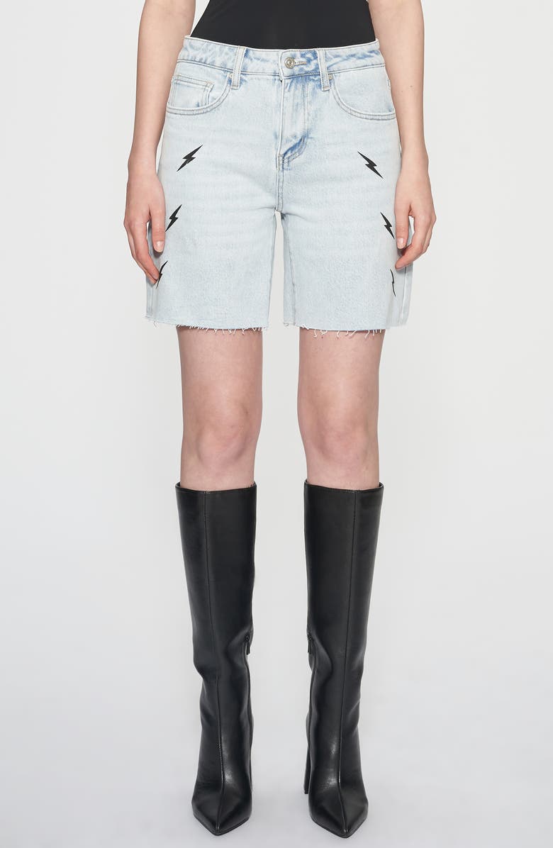 Bayeas Miki High Waist Denim Bermuda Shorts, Main, color, Baby Blue