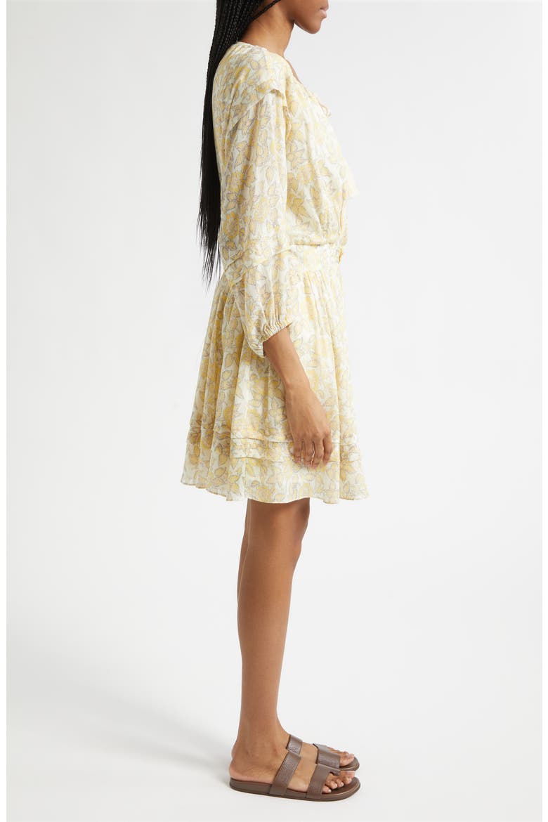 Solange Print Voile Minidress, Alternate, color, VALIASE YELLOW FLORAL