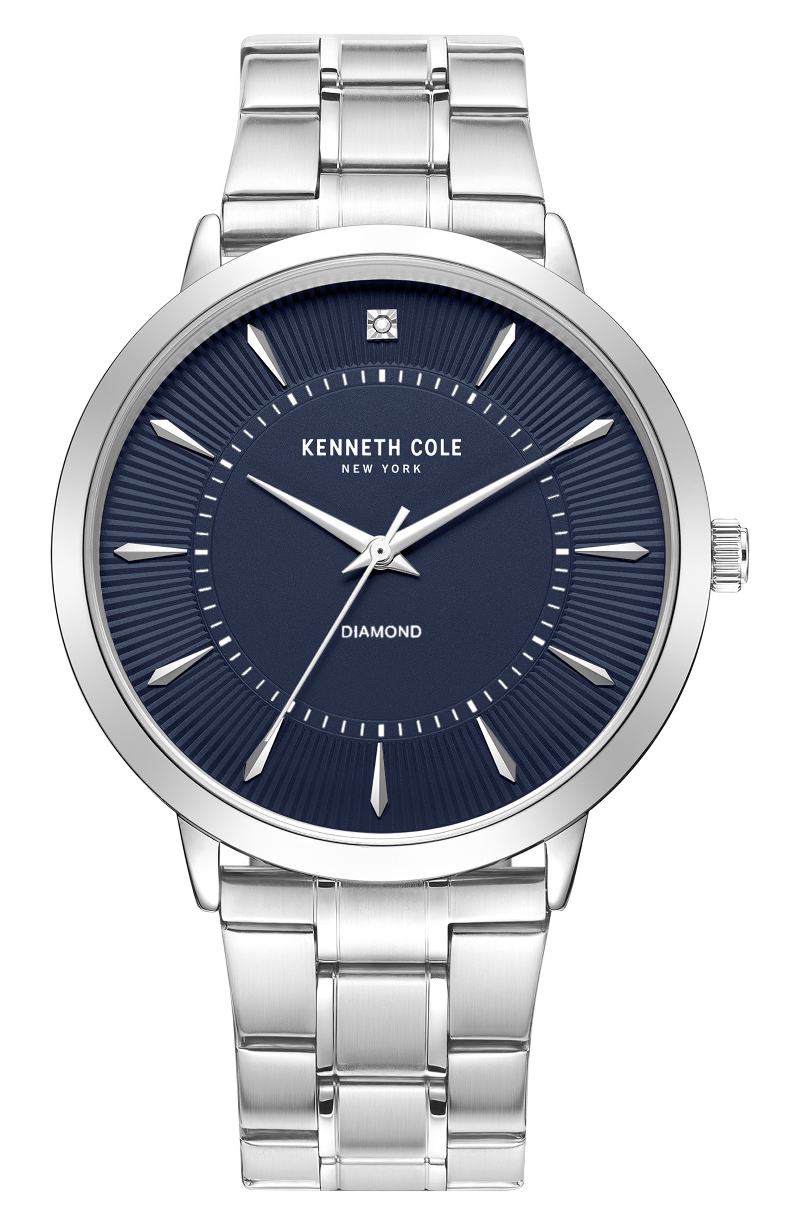 Kenneth Cole New York Diamond Dial Three Hand Quartz Bracelet Watch, 45mm