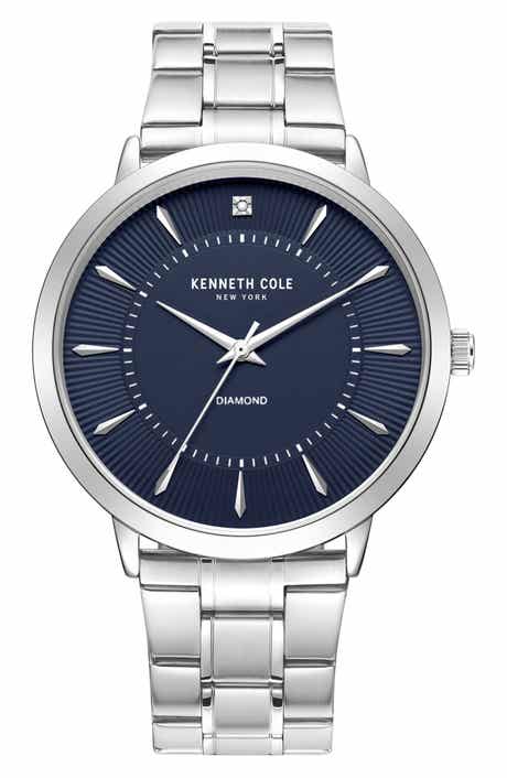 Kenneth Cole New York Diamond Dial Three Hand Quartz Bracelet Watch, 45mm