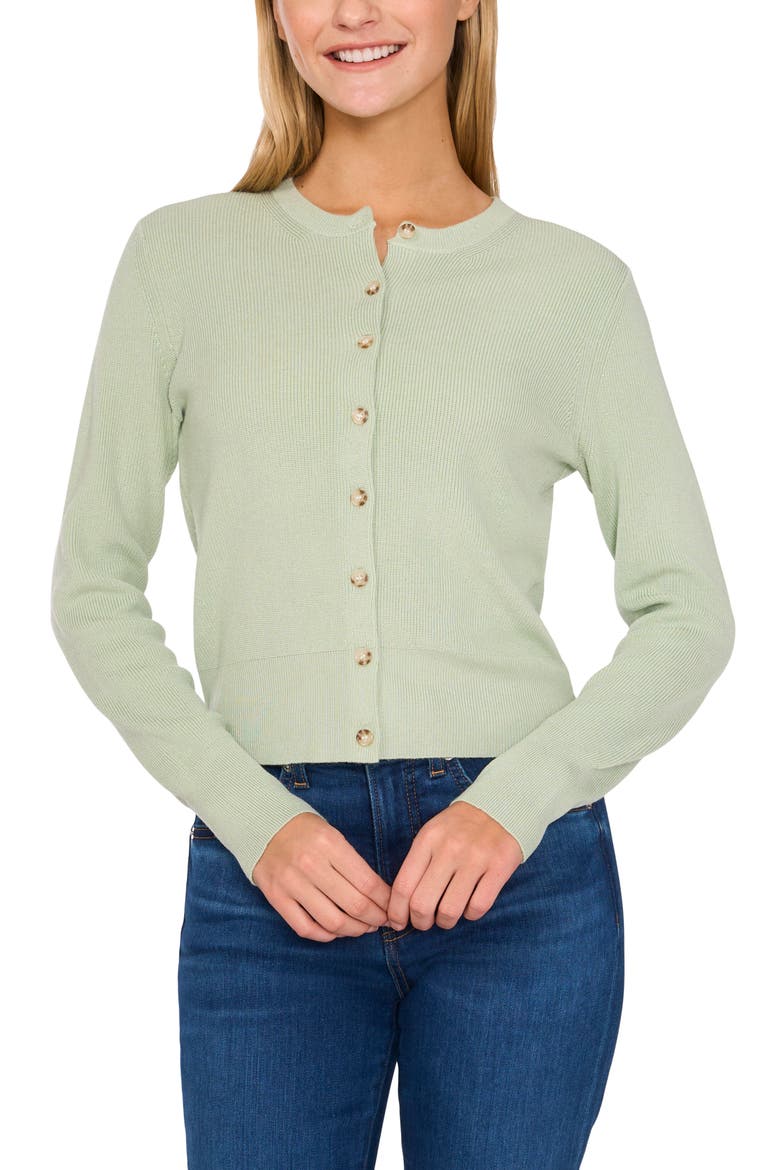 Crewneck Cardigan, Main, color, SLIT GREEN